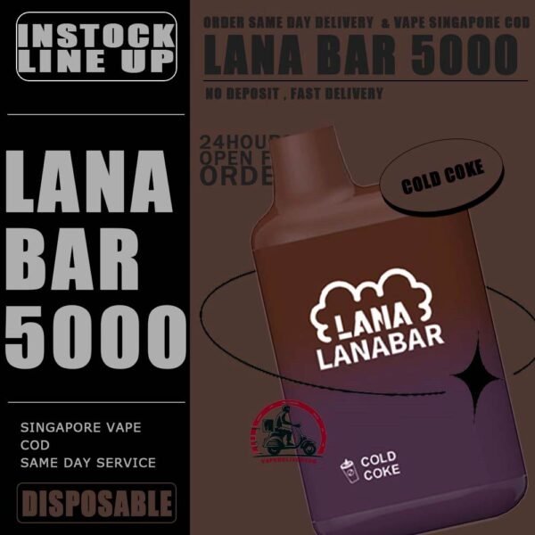LANA BAR 5000 DISPOSABLE - VAPE DELIVERY SG SINGAPORE The Lana bar 5000 disposable vape launched today has a vaping capacity of 5k puffs and a stylish and beautiful ceramic can shape, which is very popular among electronic cigarette friends. A light sanding process polishes the exterior for a more comfortable grip. LANA VAPE caters to market demands by designing disposable electronic cigarettes with different appearances. The reason why the Lana bar 5000 disposable vape is so popular in the electronic cigarette market is that it has a very good-looking color matching appearance, a very high-quality filter cotton core and a ceramic core, which makes the Lana bar very delicate and smokey It feels very smooth, which greatly brings a better user experience to consumers. It is equipped with a rechargeable battery capacity of 850mAh, so there is no need to worry about the lack of electricity. As long as there is a Type-C charging cable, it can be used at any time. Device charging, which is also a breakthrough in innovation of disposable electronic cigarettes. Specifition : Nicotine : 5% Puffs: 5000puff Battery Capacity: 850 mAh. Type-C Port Rechargeable Battery ⚠️LANA BAR 5000 DISPOSABLE FLAVOUR LINE UP⚠️ Banana Milkshake Banana Ice Blueberry Ice Cream Cappuccino Chocolate Mint Chocolate Strawberry Cold Coke Cranberry Juice Guava Juicy Grape Lush Ice - Watermelon Lychee Longan Ice Lychee Iced Mango Ice Cream Mango Milkshake Menthol Extra Oolong Tea Passion Fruit Peach Grape Banana Peach Oolong Tea Peppermint Puer Tea Root Beer Skittles Sour Apple Strawberry Ice Cream Strawberry Milk Strawberry Watermelon Super Mint Surfing Lemon Sweet Peach Sweet Peach Tea Taro Ice Cream Tea King Tie Guan Yin Vanilla Ice Cream SG VAPE COD SAME DAY DELIVERY , CASH ON DELIVERY ONLY. TAKE BULK ORDER /MORE ORDER PLS CONTACT ME : VAPEDELIVERYSG VIEW OUR DAILY NEWS INFORMATION VAPE : TELEGRAM CHANNEL