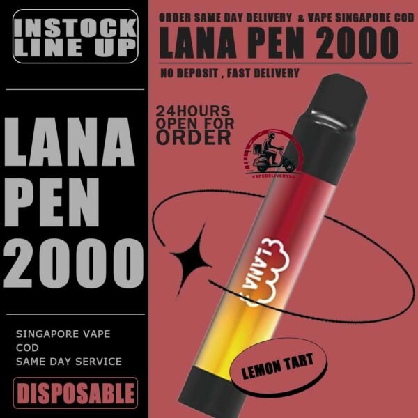 LANA PEN 2000 / 2K DISPOSABLE - VAPE DELIVERY SG SINGAPORE The LANA PEN support 2K puffs Disposable for you ejoy whole day, at our vape shop singapore READY STOCK. It's Non-Rechargeable , Finished after just throwaway! The LANA PEN 2000 DISPOSABLE has a fashionable appearance. It uses a stainless steel tube as a carrier and wraps a layer of transparent glass. Lana always pays attention to the user's comfort and brings customers the ultimate holding experience. The Lana pen is equipped with a high-quality filter cotton core, and the newly developed fog Chemical technology, intelligent temperature control chip, the cigarette holder adopts ergonomic design, which fits most people's lips and creates a natural smoking experience. The Lana pen does not need to be charged repeatedly and can be thrown away after use. The built-in battery capacity of 1000mAh, 6ml of cigarette The oil reserve ensures that users can finish each Lana pen, and each Lana pen can pump 2000puffs on average. Lana pays attention to the use experience of each customer and continuously improves the product, only to bring better products to customers. Specifition : Nicotine : 3.5% E-Liquid : 6ml Capacity : 6ml Non-Rechargeable ⚠️LANA PEN 2000 DISPOSABLE FLAVOUR LIST⚠️ Apple Berry Coke Grape Lush Ice Lychee Mango Milkshake Mineral Mixed Fruit Passion Peach Skittles Strawberry Strw Watermelon Tie Guan Yin Lemon Tart Cantaloupe Super Mint Coconut Juice Lime Passion Fruit SG VAPE COD SAME DAY DELIVERY , CASH ON DELIVERY ONLY. TAKE BULK ORDER /MORE ORDER PLS CONTACT ME : VAPEDELIVERYSG VIEW OUR DAILY NEWS INFORMATION VAPE : TELEGRAM CHANNEL