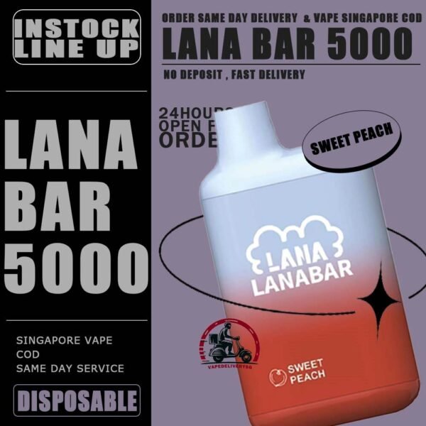 LANA BAR 5000 DISPOSABLE - VAPE DELIVERY SG SINGAPORE The Lana bar 5000 disposable vape launched today has a vaping capacity of 5k puffs and a stylish and beautiful ceramic can shape, which is very popular among electronic cigarette friends. A light sanding process polishes the exterior for a more comfortable grip. LANA VAPE caters to market demands by designing disposable electronic cigarettes with different appearances. The reason why the Lana bar 5000 disposable vape is so popular in the electronic cigarette market is that it has a very good-looking color matching appearance, a very high-quality filter cotton core and a ceramic core, which makes the Lana bar very delicate and smokey It feels very smooth, which greatly brings a better user experience to consumers. It is equipped with a rechargeable battery capacity of 850mAh, so there is no need to worry about the lack of electricity. As long as there is a Type-C charging cable, it can be used at any time. Device charging, which is also a breakthrough in innovation of disposable electronic cigarettes. Specifition : Nicotine : 5% Puffs: 5000puff Battery Capacity: 850 mAh. Type-C Port Rechargeable Battery ⚠️LANA BAR 5000 DISPOSABLE FLAVOUR LINE UP⚠️ Banana Milkshake Banana Ice Blueberry Ice Cream Cappuccino Chocolate Mint Chocolate Strawberry Cold Coke Cranberry Juice Guava Juicy Grape Lush Ice - Watermelon Lychee Longan Ice Lychee Iced Mango Ice Cream Mango Milkshake Menthol Extra Oolong Tea Passion Fruit Peach Grape Banana Peach Oolong Tea Peppermint Puer Tea Root Beer Skittles Sour Apple Strawberry Ice Cream Strawberry Milk Strawberry Watermelon Super Mint Surfing Lemon Sweet Peach Sweet Peach Tea Taro Ice Cream Tea King Tie Guan Yin Vanilla Ice Cream SG VAPE COD SAME DAY DELIVERY , CASH ON DELIVERY ONLY. TAKE BULK ORDER /MORE ORDER PLS CONTACT ME : VAPEDELIVERYSG VIEW OUR DAILY NEWS INFORMATION VAPE : TELEGRAM CHANNEL