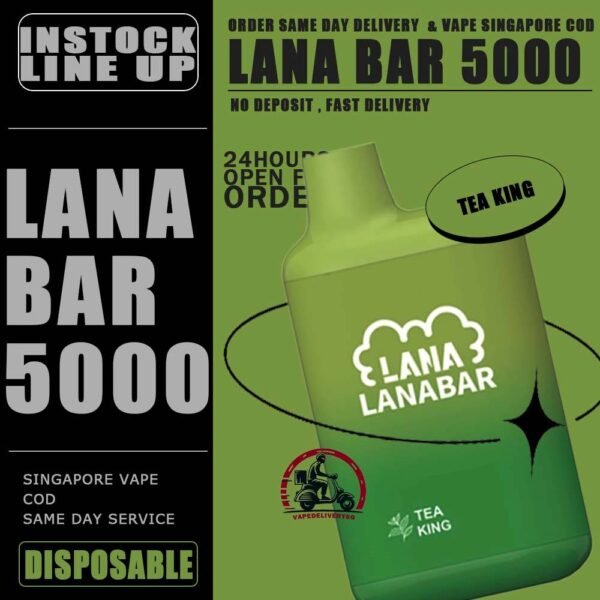 LANA BAR 5000 DISPOSABLE - VAPE DELIVERY SG SINGAPORE The Lana bar 5000 disposable vape launched today has a vaping capacity of 5k puffs and a stylish and beautiful ceramic can shape, which is very popular among electronic cigarette friends. A light sanding process polishes the exterior for a more comfortable grip. LANA VAPE caters to market demands by designing disposable electronic cigarettes with different appearances. The reason why the Lana bar 5000 disposable vape is so popular in the electronic cigarette market is that it has a very good-looking color matching appearance, a very high-quality filter cotton core and a ceramic core, which makes the Lana bar very delicate and smokey It feels very smooth, which greatly brings a better user experience to consumers. It is equipped with a rechargeable battery capacity of 850mAh, so there is no need to worry about the lack of electricity. As long as there is a Type-C charging cable, it can be used at any time. Device charging, which is also a breakthrough in innovation of disposable electronic cigarettes. Specifition : Nicotine : 5% Puffs: 5000puff Battery Capacity: 850 mAh. Type-C Port Rechargeable Battery ⚠️LANA BAR 5000 DISPOSABLE FLAVOUR LINE UP⚠️ Banana Milkshake Banana Ice Blueberry Ice Cream Cappuccino Chocolate Mint Chocolate Strawberry Cold Coke Cranberry Juice Guava Juicy Grape Lush Ice - Watermelon Lychee Longan Ice Lychee Iced Mango Ice Cream Mango Milkshake Menthol Extra Oolong Tea Passion Fruit Peach Grape Banana Peach Oolong Tea Peppermint Puer Tea Root Beer Skittles Sour Apple Strawberry Ice Cream Strawberry Milk Strawberry Watermelon Super Mint Surfing Lemon Sweet Peach Sweet Peach Tea Taro Ice Cream Tea King Tie Guan Yin Vanilla Ice Cream SG VAPE COD SAME DAY DELIVERY , CASH ON DELIVERY ONLY. TAKE BULK ORDER /MORE ORDER PLS CONTACT ME : VAPEDELIVERYSG VIEW OUR DAILY NEWS INFORMATION VAPE : TELEGRAM CHANNEL
