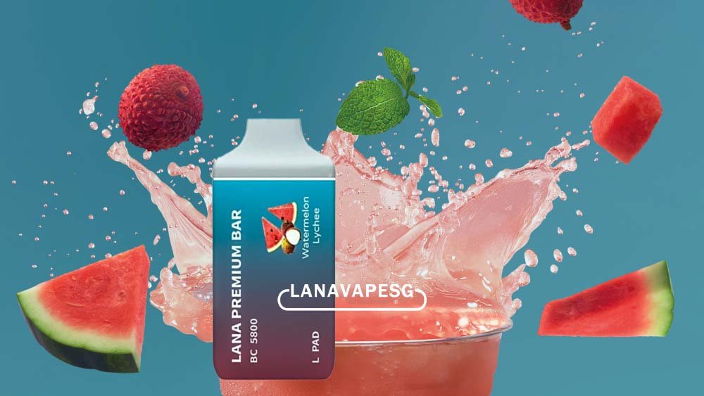 1. Watermelon Lychee Watermelon Lychee is a luscious and tropical blend of sweet and succulent mangoes that will take your taste buds on an exotic adventure. With each puff, you'll be enveloped in the juicy, sun-ripened goodness of three different types of Watermelon, providing a complex yet well-balanced flavour profile. The inhale is smooth and satisfying, delivering a burst of ripe Watermelon goodness, while the exhale offers a satisfyingly sweet finish. This Lanavape flavour is perfect for those who crave a fruit-forward and refreshing vaping experience. Get lanavape in the lush and tropical paradise of Watermelon  with every puff.