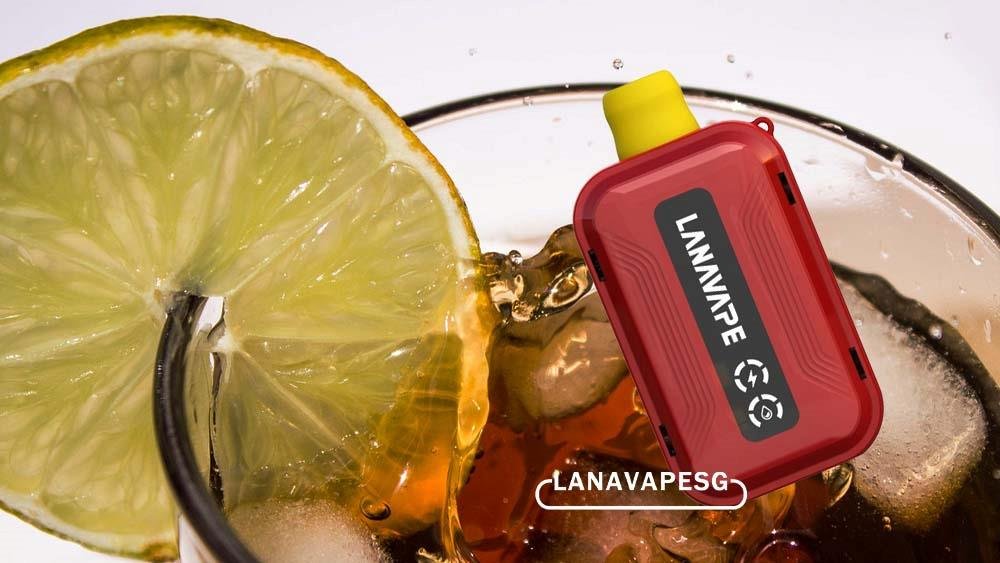 6. Lemon Coke Lanavape's Lemon Cola is a refreshing, fruity blend that will tantalize your taste buds. The sweet, tangy lemon pairs perfectly with the cool cola aftertaste, making it ideal for hot summer days. With every puff, you'll feel like you're enjoying a frozen Lemon-Cola Smoothie. High-quality Lanavape disposables are easy to use and provide a smooth and satisfying smoking experience.