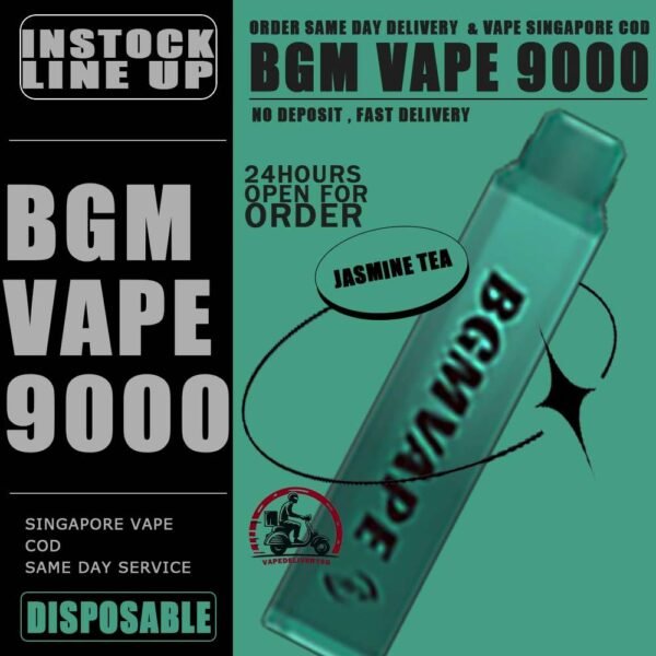 BGM VAPE 9000 DISPOSABLE - VAPE DELIVERY SG SINGAPORE Bgm Vape Ultra Rechargeable Disposable comes with a massive 9000 puffs. Singapore Vaper no need worries not enough to use. The device is portable and light, vaper can bring it to anywhere with hassle-free . BGM vape flavours is focusing in cold and fruit-based. The best seller flavors are tie guan yin, superb mint and mango melon. Specification : Puff : 9000 Puffs Volume : 12ML Flavour Charging : Rechargeable with Type C Coil : Mesh Coil Fully Charged Time : 20mins Nicotine Strength : 5% ⚠️BGM VAPE 9000 FLAVOUR LINE UP⚠️ Yacult Orange Jasmine Tea Mango Melon Litchi Ice Yacult Grape Tie Guan Yin Luch Ice Superb Mint Fuji Apple Pure Passion Peach Oolong Double Melon Pure Grape watermelon lychee Taro Creamy Peach Lychee Watermelon Black Tea SG VAPE COD SAME DAY DELIVERY , CASH ON DELIVERY ONLY. TAKE BULK ORDER /MORE ORDER PLS CONTACT ME : VAPEDELIVERYSG VIEW OUR DAILY NEWS INFORMATION VAPE : TELEGRAM CHANNEL