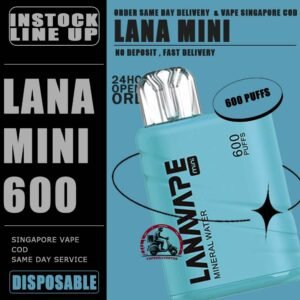 LANA MINI 600 DISPOSABLE - VAPE DELIVERY SG SINAGPORE Lana Mini has a small body, large capacity, compact structure, ultra-thin body, small size, easy to carry. It is full of smoke, rich in taste and high in taste reduction. Lana Mini is made of composite cotton material, with nano-sized particles and molecules, and the atomization effect is better, fresh color, skin-friendly texture.Independent mechanical adjustable airflow, safe and reliable. Lana Mini 600 Disposable has a small body , large capacity , compact structure , ultra-thin body , small size, easy to carry . It is full of smoke , rich in taste and high in taste reduction . This Disposable Vape is made of composite cotton material , with nano-sized particles and molecules , and the atomization effect is better, fresh color, Skin-friendly texture . Independent mechanical adjustable airflow, safe and reliable . Specifition : Nicotine Strength: 2%(20mg) E-Liquid Capacity: 2ml Nicotine Type: Nic Salt Battery Capacity: 500mAh ⚠️LANA MINI 600 DISPOSABLE FLAVOUR LINE UP⚠️ Juicy Grape Peach Oolong Tea Tieguanyin Tea Mineral Water Lemon Cola Blue Razz Peppermint Iced Lychee Iced Mango Strawberry Watermelon Strawberry Kiwi Cherry Banana Double Apple Watermelon Bubblegum Pina Colada Triple Mango Triple Melon Grape Passion Fruit Strawberry Energy SG VAPE COD SAME DAY DELIVERY , CASH ON DELIVERY ONLY. TAKE BULK ORDER /MORE ORDER PLS CONTACT ME : VAPEDELIVERYSG VIEW OUR DAILY NEWS INFORMATION VAPE : TELEGRAM CHANNEL