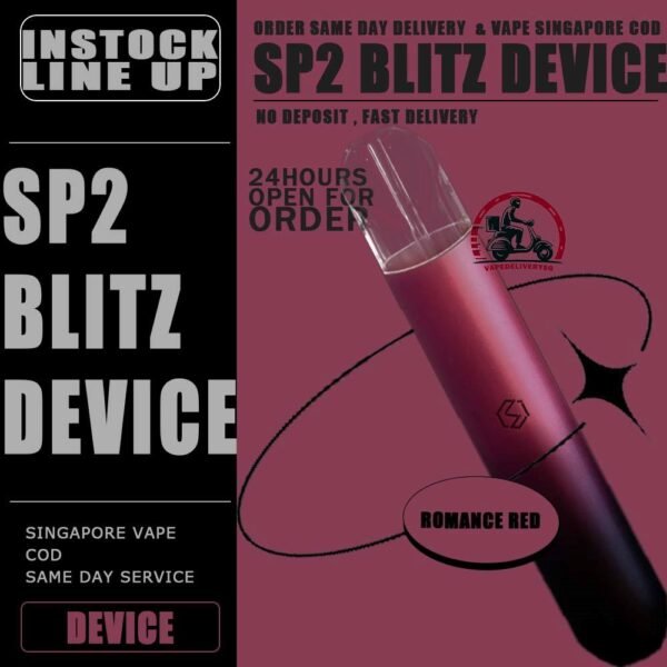 SP2 BLITZ DEVICE - VAPE DELIVERY SG SINGAPORE SP2 DEVICE, as known as SP2S, is all-in-one closed pod system produced by Spring Time. It powered by 350mAh built-in battery and equipped with transparent crystal pod flavour with BLITZ light. With pre-filled 2ml e-liquid, the SP2 Blitz brings an easy vape for portability and ease of use. SP2 has a vibration reminder after taking over 15 puff within 10min. The LED light indicator display red light during charging, and light off after the battery is fully charged. The LED light flashes 10 times to indicate low power. SP2 pod starter kit comes with rechargeable SP2s device usb Type C cable. The magnet on both battery and pod cartridge for easy plug and play. Features: Built-in Battery 350mAh Maximum Wattage: 10-15W Magnetic Pod Connection Full Charge 40min last up to 300-500 puff Specification : Built-in Battery 350mAh Maximum Wattage: 10-15W Magnetic Pod Connection Full Charge 40min last up to 300-500 puff Package Included : 1 x Device 1 x Type-C Cable ⚠️SP2 BLITZ DEVICE COMPATIBLE POD WITH⚠️ SP2 POD LANA POD ZEUZ POD ZENO POD GENESIS POD R-ONE POD KIZZ POD J13 POD ⚠️SP2 DEVICE COLOUR LINE UP⚠️ Pearl White Quasars Green Samurai Blue Romance Red Gold Generation Gun Metal Galaxy Blue Sunset Shadow SG VAPE COD SAME DAY DELIVERY , CASH ON DELIVERY ONLY. TAKE BULK ORDER /MORE ORDER PLS CONTACT ME : VAPEDELIVERYSG VIEW OUR DAILY NEWS INFORMATION VAPE : TELEGRAM CHANNEL