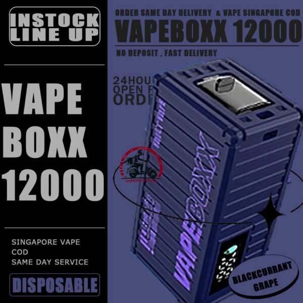 VAPEBOXX 12000 DISPOSABLE - VAPE DELIVERY SG SINGAPORE The VAPEBOXX 12000 Puffs disposable box from VAULT VAPE is an innovative addition to the vaping market, offering an impressive puff capacity of 12,000 hits with a 5% nicotine concentration. Overall, the VAPEBOXX 12000 Puffs disposable box appears to combine a high puff count with several user-friendly features, making it an appealing choice for vapers seeking convenience, performance, and customization options. Specifition : Smart Screen Display Hidden Foldable TIP Explosive Cloud Adjustable Airflow Convenient Landyard Compatible ⚠️VAPEBOXX 12000 DISPOSABLE FLAVOUR LIST⚠️ Hazelnut Coffee Honeydew Melon Gummy Bear Grape Yogurt Double Mango Solero Ice Cream Energy Bull Strawberry Ice Cream Grape Apple Mixed Fruits Sour Bubblegum Original Yakult Grape Sparkling Green Apple Sparkling Lychee Sparkling Blackcurrant Grape Watermelon Bubblegum Kiwi Strawberry Apple American Oat Energy Drink Freezy Grape Grapple Lychee Ice Mango Ice Mineral Water Pineapple Sparkling Cola Strawberry Ice Watermelon Ice SG VAPE COD SAME DAY DELIVERY , CASH ON DELIVERY ONLY. TAKE BULK ORDER /MORE ORDER PLS CONTACT ME : VAPEDELIVERYSG VIEW OUR DAILY NEWS INFORMATION VAPE : TELEGRAM CHANNEL