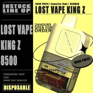 KING Z 8500 / 8.5K BY LOST VAPE DISPOSABLE The King Z 8500 / 8K Puffs Disposable By Lost Vape , in our Vape Singapore – LanaVapeSg Ready Stock on sale , Get it now with us and same day delivery . Specification : Approx. 8500 puffs Capacity 15ml Adjustable Airflow Rechargeable Battery 650mAh Charging Port: Type-C ⚠️KING Z 8500 BY LOST VAPE DISPOSABLE FLAVOUR⚠️ Grape Mango Honeydew Ice Cream Apple Strawberry Peach Mango YaKult White Velvet Cake Aloe Blackcurrant Strawberry Watermelon Strawberry Mango SG VAPE COD SAME DAY DELIVERY , CASH ON DELIVERY ONLY. ORDER BEFORE 5PM , SAME DAY NIGHT SLOT 7PM – 10PM RECEIVED PARCEL. TAKE BULK ORDER /MORE ORDER PLS CONTACT US : LANAVAPESG WHATSAPP VIEW OUR DAILY NEWS INFORMATION VAPE : LANAVAPESG CHANNEL