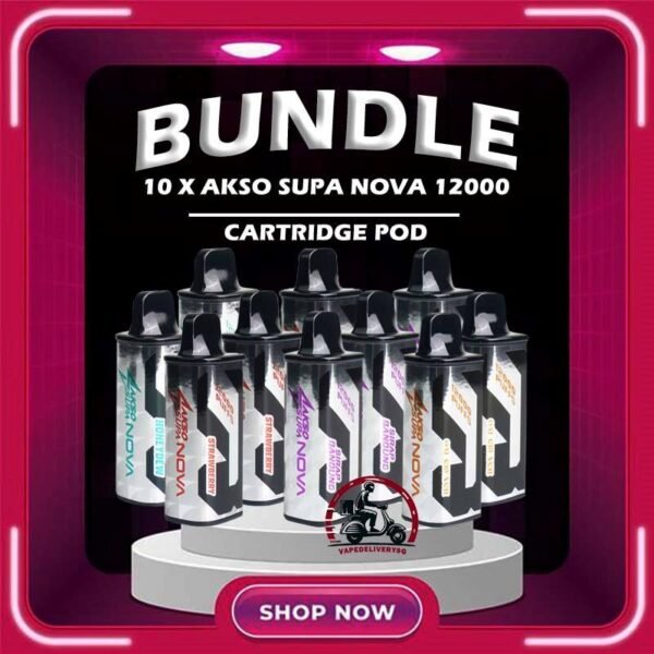 10 X AKSO SUPA NOVA 12000 CARTRIDGE POD - VAPE DELIVERY SGSINGAPORE Sale of bundle package AKSO SUPA NOVA 12000 Puffs Cartridge Pod , choose 10 x Pcs flavour get lowest price at VAPE DELIVERY SG SINGAPORE SHOP! The AKSO SUPA NOVA 12000 puffs disposable vape is Starter Kit & Prefilled Pod design ,ready stock in our sg singapore store online shop for same day delivery. Introducing the AKSO Supa Nova 12k closed pod disposable vape, crafted for flexibility and ease of use. It features adjustable wattage ranging from 10W to 20W, allowing users to customize their vaping experience. Safety is paramount with a child lock and a rechargeable battery equipped with anti-overcharge and auto cut-off systems. Monitoring your vape is simple with liquid and battery indicators, ensuring you're always informed. Adjust the airflow to your liking and enjoy up to 12,000 puffs per cartridge. Plus, it's compatible with cartridges from the Akso Supa Pro series, offering compatibility and versatility for vapers. Specifications : Puff: 12000 Puffs Nicotine Strength: 5% Adjustable wattage : 10W to 20W Liquid and battery indicator Charging Port: 650 mAh Rechargeable Type-C Package Include : 10 PCS x AKSO SUPA NOVA 12000 Puffs Cartridge Pod Free Delivery Charge ⚠️AKSO SUPA NOVA 12000 CARTRIDGE FLAVOUR LINE UP⚠️ Strawberry Banana Custard Honeydew Chocolate Mint Butter Mint Candy Strawberry Mango Strawberry Yam Cheese Blackcurrant Oat Crunch Mango Sirap Bandung Vanilla Tobacco Passion Soursop Mango Mango Passion Grape Apple Custard Cranberry Grape Milk Caramel Watermelon Gummy Icy Watermelon Gum Icy Lemon Cola Icy Grape Apple Icy Watermelon Strawberry Icy Honey Melon Icy Energy Drink SG VAPE COD SAME DAY DELIVERY , CASH ON DELIVERY ONLY. TAKE BULK ORDER /MORE ORDER PLS CONTACT ME : VAPEDELIVERYSG VIEW OUR DAILY NEWS INFORMATION VAPE : TELEGRAM CHANNEL