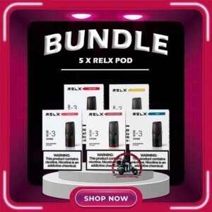 5 X RELX POD - VAPE DELIVERY SG SINGAPORE Sale of bundle package RELX CLASSIC POD , choose 5 x Boxes flavour get lowest price at VAPE DELIVERY SG SINGAPORE SHOP! The RELX Difference RELX combines cutting edge, next generation vaping technology with stylish, minimalist designs to give you products that are more elegant and sophisticated than you can find in any other online vapor store. Discover out signature Classic Tobacco , Cool Mint 5% Nicotine flavor, alongside popular options like Relx Pod Watermelon Ice, Tangy Grape , Tie Guan Yin , Jasmine Green Tea, Strawberry Burst, and Peach Oolong. For those craving extra sweetness, you can also enjoy Coke or Honeydew flavors. Specifications : Nicotine : 3% / 5% Capacity : 2ml Ceramic atomizing technology for authentic flavor and throat hit sensation Per Box Included: 1 Pack of 3 pods Package Include : 5BOX x RELX CLASSIC POD Free Delivery Charge ⚠️RELX CLASSIS POD FLAVOUR LINE UP⚠️ Classic Tobacco 5% Cool Mint 5% Coke Grape Green Bean Honeydew Icy Slush Passion Fruit Peach Oolong Watermelon Strawberry Burst (Ice) Jasmine Green Tea (Ice) Tie Guan Yin Tea (Ice) Green Grape (Ice) Long Jing Tea (Ice) SG VAPE COD SAME DAY DELIVERY , CASH ON DELIVERY ONLY. TAKE BULK ORDER /MORE ORDER PLS CONTACT ME : VAPEDELIVERYSG VIEW OUR DAILY NEWS INFORMATION VAPE : TELEGRAM CHANNEL