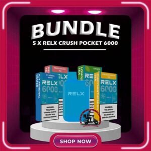 5PCS RELX CRUSH POCKET 6000 DISPOSABLE - VAPE DELIVERY SG SINGAPORE Sale of bundle package RELX CRUSH POCKET 6000 Puffs DISPOSABLE , choose 5 x Pcs flavour get lowest price at VAPE DELIVERY SG SINGAPORE SHOP! The RELX Crush Pocket 6000 Puffs Disposable vape Ready stock at Singapore sg shop on sale for same day delivery. This kit offers a refreshing summer experience with its subtle sweetness, strong cooling effect, and moderate richness RELX's innovation guarantees a lively, icy taste. Experience it for yourself and notice the distinction. Ultra icy, ultra rich. RELX Pocket features a puff count of up to 6k puffs, an atomizer with a mech coil 2.0, powered by 10W. Equipped with a 470mAh battery, it reaches 80% charge in just 45 minutes. Specifition : Puffs: 6000 Puff Nicotine Strength : 3% Charging Time : Roughly 30-45min Battery Capacity : Type-C Rechargeable Package Include : 5PCS x RELX CRUSH POCKET 6000 Puffs Free Delivery Charge ⚠️RELX CRUSH POCKET 6000 FLAVOUR LINE UP⚠️ Chrysanthemum Tea (3%) Icy Mineral Water (3%) LongJIng Tea (3%) Mint Freeze (3%) Peach Oolong Tea (3%) Root Beer (3%) Sea Salt Lemon (3%) Sour Plum Cola (3%) TieGuanYin Tea (3%) Watermelon Chill (3%) Creamy Tobacco (5%) Fresh Mint (5%) Mocha (5%) Tangy Grape (5%) Triple Mango (5%) SG VAPE COD SAME DAY DELIVERY , CASH ON DELIVERY ONLY. TAKE BULK ORDER /MORE ORDER PLS CONTACT ME : VAPEDELIVERYSG VIEW OUR DAILY NEWS INFORMATION VAPE : TELEGRAM CHANNEL