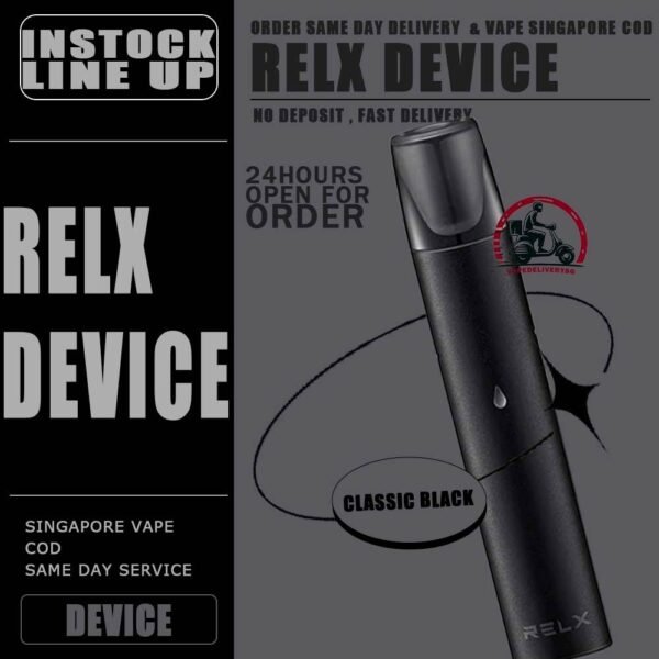 RELX CLASSIC DEVICE - VAPE DELIVERY SG SINGAPORE 1. The cigarette rod is metal, anti-fall and oil-proof. 2. The pod has a metal contact. The rod and pod are stick together by a magnet. After the combination, you can enjoy the taste of vape. 3. RELX pods has a real cigarette throat feel. 4. Real smoke taste, and zero tar inside is much more healthier. 5. One pod can smoke about 500 to 600 puffs. After smoking, you can directly discard and replace the next one. 6. Fully charged in about 45 minutes: Normal smoking: The light stays on and then goes out slowly Low battery: the lights will flash continuously during smoking When charging: white light is on Charging completed: light off Specification : Closed Pod / Cartridge System All-in-One Device Built-in Battery 350mAh Maximum Wattage: 6W E-Liquid Capacity: 2ml Package Included : 1x Device 1x USB Cable ⚠️RELX DEVICE COMPATIBLE POD WITH⚠️ GENESIS POD J13 POD KIZZ POD LANA POD RELX CLASSIC POD R-ONE POD SP2 POD ZENO POD ZEUZ POD ⚠️RELX DEVICE COLOR AVAILABLE LINE UP⚠️ Classisc Black Gold Shades Gold Twillight Navy Blue Power Red Purple Ocean Sky Blue Space Grey Tiffany Blue SG VAPE COD SAME DAY DELIVERY , CASH ON DELIVERY ONLY. TAKE BULK ORDER /MORE ORDER PLS CONTACT ME : VAPEDELIVERYSG VIEW OUR DAILY NEWS INFORMATION VAPE : TELEGRAM CHANNEL