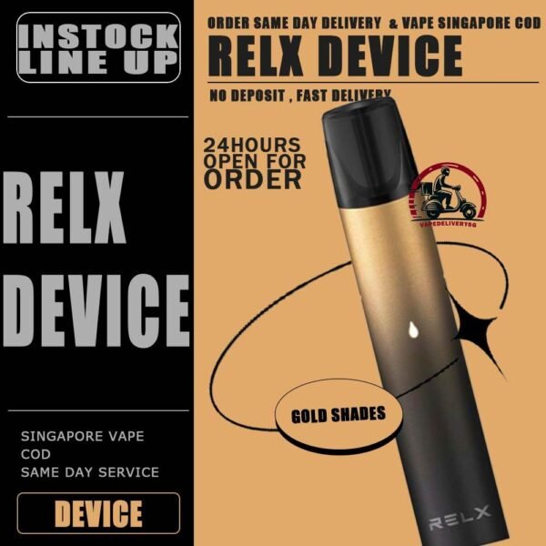 RELX CLASSIC DEVICE - VAPE DELIVERY SG SINGAPORE 1. The cigarette rod is metal, anti-fall and oil-proof. 2. The pod has a metal contact. The rod and pod are stick together by a magnet. After the combination, you can enjoy the taste of vape. 3. RELX pods has a real cigarette throat feel. 4. Real smoke taste, and zero tar inside is much more healthier. 5. One pod can smoke about 500 to 600 puffs. After smoking, you can directly discard and replace the next one. 6. Fully charged in about 45 minutes: Normal smoking: The light stays on and then goes out slowly Low battery: the lights will flash continuously during smoking When charging: white light is on Charging completed: light off Specification : Closed Pod / Cartridge System All-in-One Device Built-in Battery 350mAh Maximum Wattage: 6W E-Liquid Capacity: 2ml Package Included : 1x Device 1x USB Cable ⚠️RELX DEVICE COMPATIBLE POD WITH⚠️ GENESIS POD J13 POD KIZZ POD LANA POD RELX CLASSIC POD R-ONE POD SP2 POD ZENO POD ZEUZ POD ⚠️RELX DEVICE COLOR AVAILABLE LINE UP⚠️ Classisc Black Gold Shades Gold Twillight Navy Blue Power Red Purple Ocean Sky Blue Space Grey Tiffany Blue SG VAPE COD SAME DAY DELIVERY , CASH ON DELIVERY ONLY. TAKE BULK ORDER /MORE ORDER PLS CONTACT ME : VAPEDELIVERYSG VIEW OUR DAILY NEWS INFORMATION VAPE : TELEGRAM CHANNEL