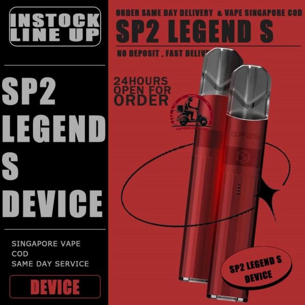 SP2 LEGEND S DEVICE - VAPE DELIVERY SG SINGAPORE Introducing the latest SP2 device, featuring a sophisticated titanium-colored design enhanced by a spectrum of vibrant hues. The SP2 LEGEND S DEVICE Ready stock at our vape delivery sg , singapore shop online! The Device features for seamless usage: Buttonless power mode switch between 8W and 9W for personal preference of strength. Battery level indicator ensures you're never caught off guard. Enjoy lightning-fast charging capabilities for uninterrupted usage. Illuminate your experience with lighted pods for added flair and visibility. Stay informed with vibration alerts, keeping you notified on over consumption. Specification : Battery Capacity: 380 mAh Fast Charging Time: 15-30 mins Full Power Puffs of Pod: 300-350 puffs Heating Wire Resistance: 1-1.2 ohm Packaging Includes : SP2 LEGEND S DEVICE TYPE-C Charging Cable Compatible Pod With : SP2 POD ⚠️SP2 LEGEND S COLOR LINE UP⚠️ Titanium Black Titanium Blue Titanium Natural Titanium Pink Titanium Red Titanium Silver Titanium White SG VAPE COD SAME DAY DELIVERY , CASH ON DELIVERY ONLY. TAKE BULK ORDER /MORE ORDER PLS CONTACT ME : VAPEDELIVERYSG VIEW OUR DAILY NEWS INFORMATION VAPE : TELEGRAM CHANNEL