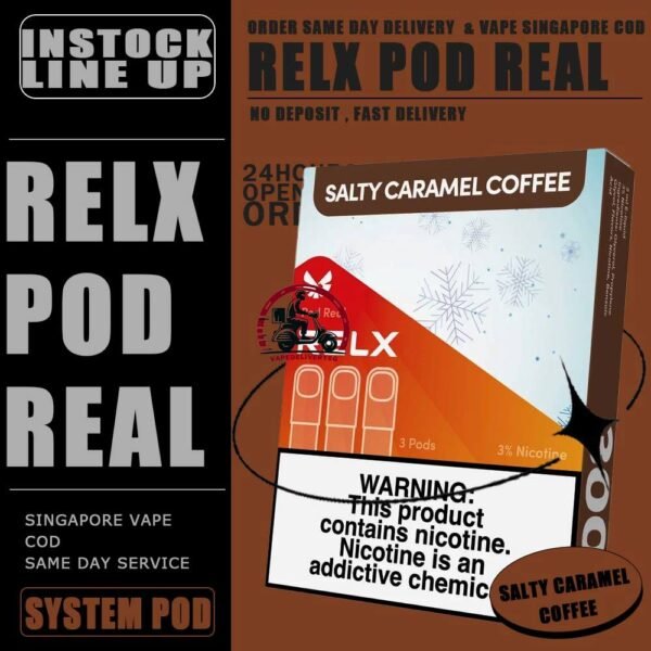 RELX POD REAL - VAPE DELIVERY SG SINGAPORE The RELX Pod Real comes in a package of 3 pods, offering a more cost-effective option at less than RM10.7 per pod. Ready Stock at our singapore vape delivery sg , order with us get it same day received ! Powered by VCOT technology, the RELX Pod Real delivers superior cooling and richness with a 25% increase. Each pod offers up to 1000 puffs, cumulatively offering up to 3,000 puffs in the 3-pod pack, to ensure a lasting good taste experience. Featuring a visible tank to prevent burnt taste, it also provides exclusive flavors like Chrysanthemum Tea and Sour Plum Cola. Specification: Capacity: 2ML per pods Package: 3 pods Nicotine Strength: 3% Approximately Puffs: 100 per pods Compatible Device with : Relx Infinity 2 Device Relx Mini Device ⚠️RELX POD REAL FLAVOUR LINE UP⚠️ Chrysanthemum Tea Grape TieGuanYin Icy Mineral Water Longjing Tea Matcha Frappe Orange Americano Pineapple Pink Guava Root Beer Sakura Grape Salty Caramel Coffee Sea Salt Lemon Sea Salt Mango Sour Haw Flakes Sour Plum Cola Strawberry Burst Tie Guan Yin SG VAPE COD SAME DAY DELIVERY , CASH ON DELIVERY ONLY. TAKE BULK ORDER /MORE ORDER PLS CONTACT ME : VAPEDELIVERYSG VIEW OUR DAILY NEWS INFORMATION VAPE : TELEGRAM CHANNEL