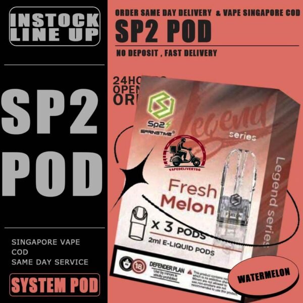 SP2 POD FLAVOUR - VAPE DELIVERY SG SINGAPORE SP2 Pod Legend Flavour also known as SPRINGTIME. Pod Flavour starter kit comes with rechargeable device with usb Type C cable. The magnet on both battery and pod cartridge for easy plug and play. SP2 Brand from Pod & Device categories , Our Sg Vape Center was founded by former smokers. SP2 Pod Legend Flavour also known as SPRINGTIME. Pod Flavour starter kit comes with rechargeable device with usb Type C cable. The magnet on both battery and pod cartridge for easy plug and play. Specifications : Nicotine 3% Capacity 2ml per pod Package Included : 1 Pack of 3 pods ⚠️SP2 POD COMPATIBLE DEVIE WITH⚠️ DARK RIDER 3S DEVICE DD CUBE INSTAR DEVICE RELX CLASSIC DEVICE SP2 BLTIZ DEVICE SP2 LEGENDAA DEVICE SP2 M SERIES DEVICE ZEUZ DEVICE ⚠️SP2 POD FLVAOUR LINE UP⚠️ Alpha Tobacco Energy Drink (100Plus) Baby Taro Bubblegum x Lime Cola Double Mint Green Bean Guava Gummy Honeydew Nes Coffee Jasmine Green Tea Lemonade Long Jing Tea Pure Lychee Lite Mango Vita Orange Secret Passion Summer Pineapple Rootbeer Rose Tea Ruby Strawberry Tasty Peach Tie Guan Yin Tropical Pear Tropical SG (Fruit Punch) Watermelon White Grape Grapefruit Jasmine Tea Green Apple Rich Yakultory Sparkling Lemon Icy Herbal Tea Golden Chrysanthemum Lime Fizzy Zes Tea Himalaya Tie Guan Yin Himalaya Mineral Himalaya Jasmine SG VAPE COD SAME DAY DELIVERY , CASH ON DELIVERY ONLY. TAKE BULK ORDER /MORE ORDER PLS CONTACT ME : VAPEDELIVERYSG VIEW OUR DAILY NEWS INFORMATION VAPE : TELEGRAM CHANNEL