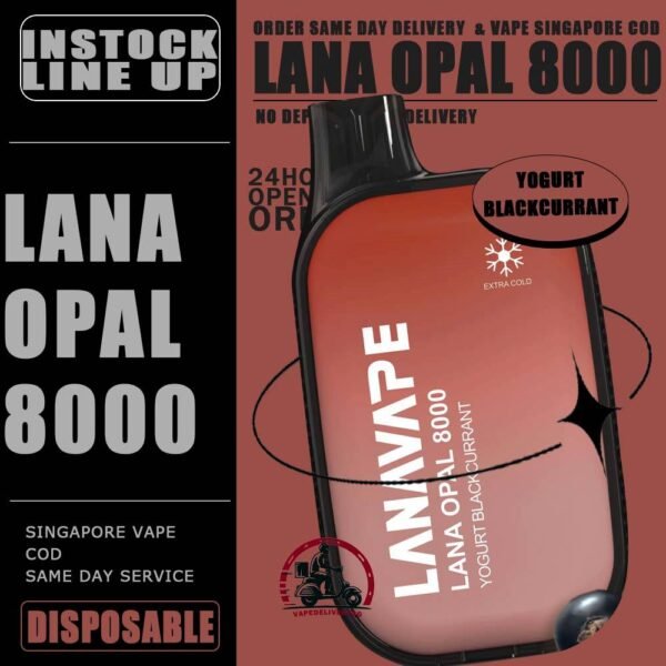 LANA OPAL 8000 DISPOSABLE - VAPE DELIVERY SG SINGAPORE The Lana Opal 8000 puffs disposable ready stock in Singapore sg vape cod ,The Vape with a chic pebble-like display, the device not only nails the aesthetics but also offers a comforting grip. Style and texture, we've got you covered. Lana Opal 8k is a good mesh coils are the secret sauce to intense, unforgettable taste. Take your ticket to the taste revolution! The prominent LED screen keeps you in the know at a glance. Take charge if your vaping experience by staying informed and in control of every puff. Explore a world LANA OPAL 8K of 17 beautiful blended options. Why settle for one flavor when you can savor them all? Specification : Nicotine Strength: 3%-5% E-Liquid Capacity: 14ML Resistance: 1.2ohm Battery Capacity: 650mAh Charging Port: Type-C Rechargeable ⚠️LANA OPAL 8000 FLAVOUR LINE UP⚠️ Cantaloupe Chrysanthemum Tea Double Mango Grape Bubblegum Grape Honey Magic Cola Passion Fruit Peach Oolong Rootbeer Sea Salt Lemon Solero Lime Strawberry Watermelon Supreme Sprite Tie Guan Yin Watermelon Lychee Wonder Taro Yogurt Blackcurrant SG VAPE COD SAME DAY DELIVERY , CASH ON DELIVERY ONLY. TAKE BULK ORDER /MORE ORDER PLS CONTACT ME : VAPEDELIVERYSG VIEW OUR DAILY NEWS INFORMATION VAPE : TELEGRAM CHANNEL