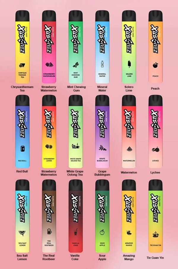 ZEUZ STIX 2500 DISPOSABLE - VAPE DELIVERY SG SINGAPORE The performance of the Zeuz Stix 2500 is one of its standout features. The mesh coil technology ensures that each puff delivers a rich and satisfying flavor. The 1100mAh battery provides ample power for extended use, making it a reliable choice for vapers who are constantly on the go. Additionally, the draw-activated firing mechanism allows for an easy and seamless vaping experience without the need for buttons. The design of the Zeuz Stick 2500 is both sleek and functional. It is compact and lightweight, making it easy to carry in your pocket or bag. The ergonomic design ensures a comfortable grip, while the vibrant color options add a touch of style. The device is also equipped with an LED indicator that lights up during use, adding a modern touch to its design. Specifications: Approx. 2500 Puffs Nicotine : 3% 30mg Capacity 8ml Rechargeable 280mAh Battery Type C Port ⚠️ZEUZ STIX 2500 FLAVOUR LINE UP⚠️ Amazing Mango Chrysanthemum Tea Grape Bubblegum Lychee Mint Chewing Gum Mineral Water Peach Red Bull Rootbeer Sour Apple Strawberry Watermelon Strawberry Lemon Solero Lime Sea Salt Lemon Tie Guan Yin Vanilla Coke Watermelon Ice White Grape Oolong Tea SG VAPE COD SAME DAY DELIVERY , CASH ON DELIVERY ONLY. TAKE BULK ORDER /MORE ORDER PLS CONTACT ME : VAPEDELIVERYSG VIEW OUR DAILY NEWS INFORMATION VAPE : TELEGRAM CHANNEL