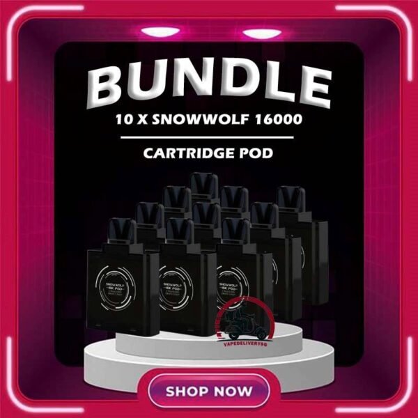 10PCS SNOWWOLF 16000 CARTRIDGE POD - VAPE DELIVERY SG SINGAPORE Sale of bundle package SNOWWOLF 16k Puffs Disposable Prefilled Cartridge Pod , choose 10 x Pcs flavour get lowest price at VAPE DELIVERY SG SINGAPORE SHOP! The SNOWWOLF 16000 ( 16K Puffs ) STARTER KIT & CARTRIDGE POD Disposable vape Ready stock in our sg singapore store online shop for same day delivery. Introducing the innovative Snowwolf Smart HD with an impressive 16,000 puffs capacity. It feature a vibrant HD screen displaying your vaping duration, voltage level, battery life, and liquid percentage. Customize your experience with adjustable voltage settings from 5W to a powerful 15W, all powered by a reliable 650mAh battery with fast charging, 80% charge in just 20 minutes. Discover a unique feature – automatic vaping time monitoring for easy tracking of your sessions. Elevate your vaping experience with the Snowwolf . Locking/Unlocking the Device: To lock or unlock the device, press the button for 3 seconds. Switching Voltage: To switch the voltage, press the button 1 times. Each press will change the voltage in 1W increments. The available voltage options from 5W to 15W. Specifition : Nicotine Strength: 50mg ( 5% ) Battery Capacity : 800mAh Wattage : 15-25 watts adjustable Charging : 20 mins super charge Coils : Dual Mesh Coil E-liquid capacity : 12m CARTRIDGE Package Include : X1 Prefilled Pod 16k Puffs Package Include : 10Pcs x SNOWWOLF 16000 Puffs Cartridge Pod Free Delivery Charge ⚠️SNOWWOLF 16000 CARTRIDGE POD FLAVOUR LINE UP⚠️ Blow Pop (Strawberry BBG) Blue Power Watermelon (Berry Watermelon BBG) Meta Moon (Strawberry Watermelon Honeydew) Watermelon Mint Bubblegum Kiwi Passion Fruit Aloe Cream Cake Taro Ice Cream Double Mango Lychee Grape Strawberry Watermelon Strawberry Grape Candy Skittles SG VAPE COD SAME DAY DELIVERY , CASH ON DELIVERY ONLY. TAKE BULK ORDER /MORE ORDER PLS CONTACT ME : VAPEDELIVERYSG VIEW OUR DAILY NEWS INFORMATION VAPE : TELEGRAM CHANNEL