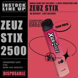 ZEUZ STIX 2500 DISPOSABLE - VAPE DELIVERY SG SINGAPORE The performance of the Zeuz Stix 2500 is one of its standout features. The mesh coil technology ensures that each puff delivers a rich and satisfying flavor. The 1100mAh battery provides ample power for extended use, making it a reliable choice for vapers who are constantly on the go. Additionally, the draw-activated firing mechanism allows for an easy and seamless vaping experience without the need for buttons. The design of the Zeuz Stick 2500 is both sleek and functional. It is compact and lightweight, making it easy to carry in your pocket or bag. The ergonomic design ensures a comfortable grip, while the vibrant color options add a touch of style. The device is also equipped with an LED indicator that lights up during use, adding a modern touch to its design. Specifications: Approx. 2500 Puffs Nicotine : 3% 30mg Capacity 8ml Rechargeable 280mAh Battery Type C Port ⚠️ZEUZ STIX 2500 FLAVOUR LINE UP⚠️ Amazing Mango Chrysanthemum Tea Grape Bubblegum Lychee Mint Chewing Gum Mineral Water Peach Red Bull Rootbeer Sour Apple Strawberry Watermelon Strawberry Lemon Solero Lime Sea Salt Lemon Tie Guan Yin Vanilla Coke Watermelon Ice White Grape Oolong Tea SG VAPE COD SAME DAY DELIVERY , CASH ON DELIVERY ONLY. TAKE BULK ORDER /MORE ORDER PLS CONTACT ME : VAPEDELIVERYSG VIEW OUR DAILY NEWS INFORMATION VAPE : TELEGRAM CHANNEL